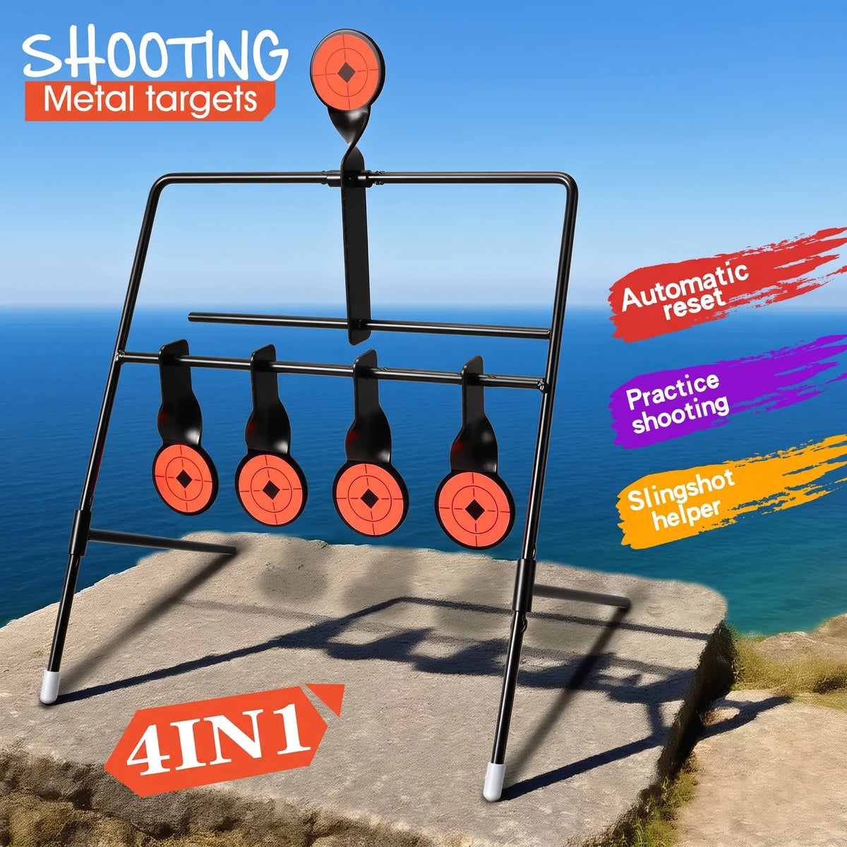 5‑Target Auto‑Reset Spinning Metal Target