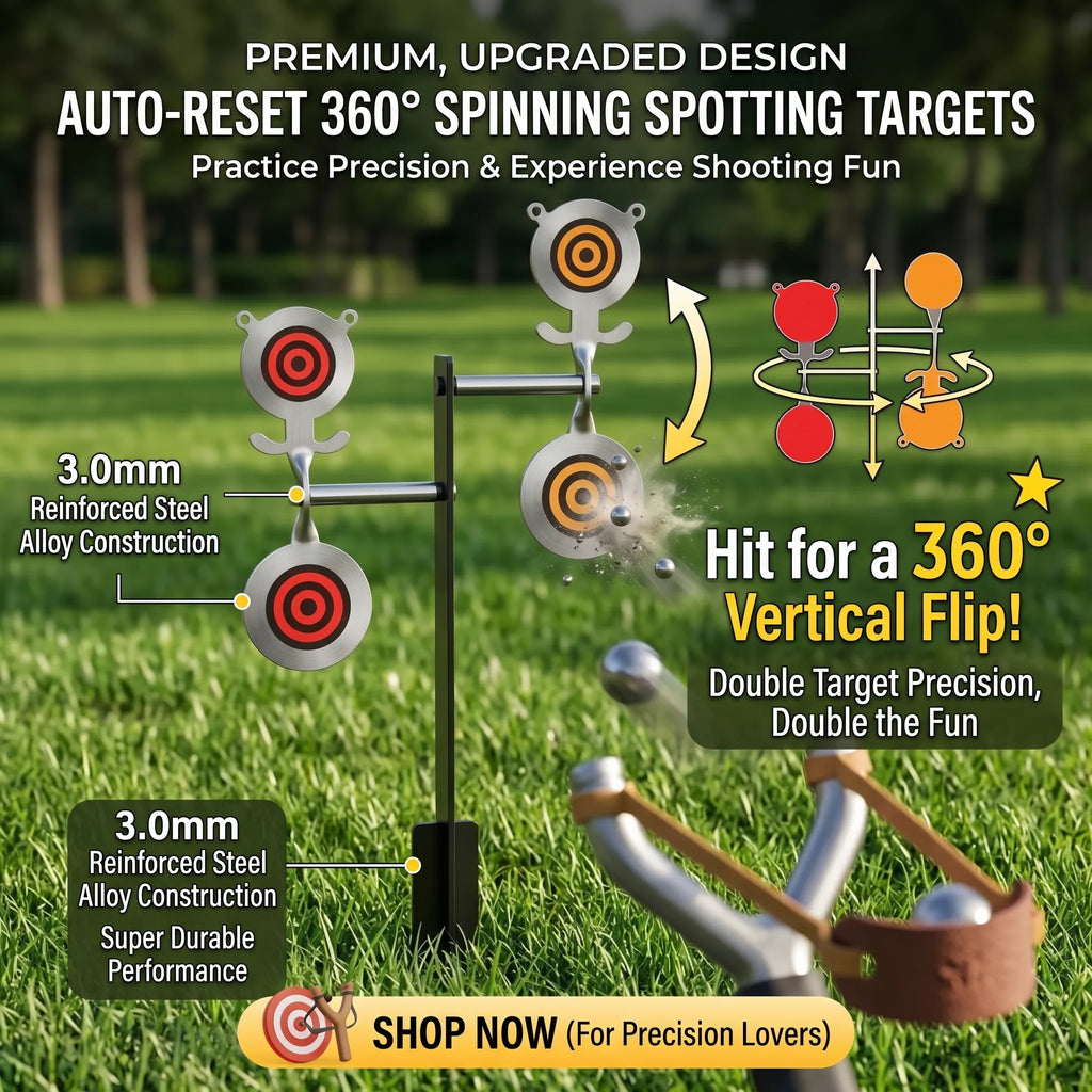Ground Stake Stainless Steel Auto‑Reset Spinner Target