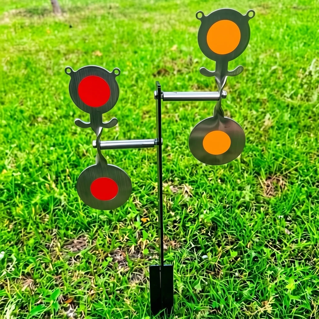 Ground Stake Stainless Steel Auto‑Reset Spinner Target